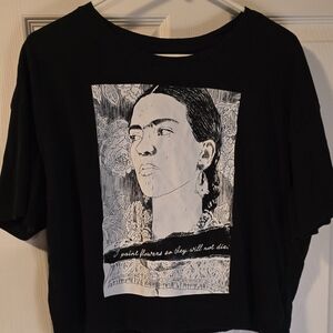 Black Graphic T-Shirt with Artistic Print